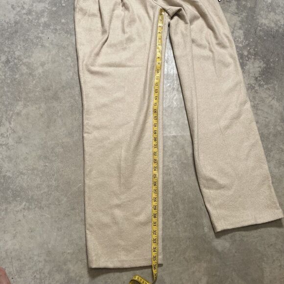 The Frankie Shop‎ Pants Womens Large Layton Boiled Wool Suit Pant Pleated Beige - Picture 4 of 13